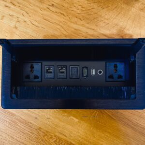 GOWEL POP UP BOX SOCKET RJ 45 VGA HDMI AUDIO VIDEO WITH BRUSH BLACK