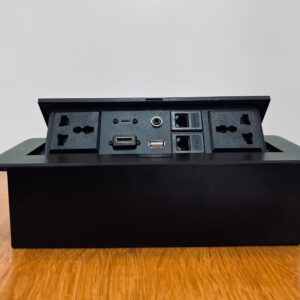 GOWEL POP UP BOX SOCKET RJ45 VGA HDMI AUDIO VIDEO BLACK W/O WIRE