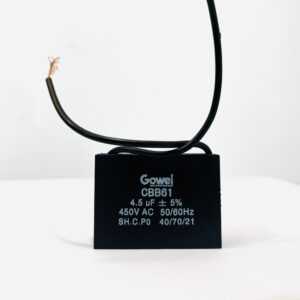 GOWEL MFD PIN & WIRE TYPE SQUARE CAPACITOR BLACK